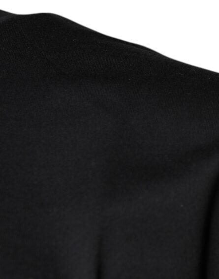 Black DG Logo Print Cotton Crew Neck T-shirt - Image 4