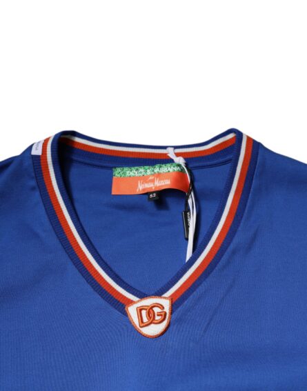 Blue Logo V-neck Short Sleeve T-shirt - Image 7