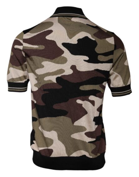 Multicolor Camouflage Collared Polo T-shirt - Image 3