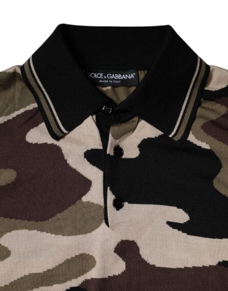 Multicolor Camouflage Collared Polo T-shirt - Image 4