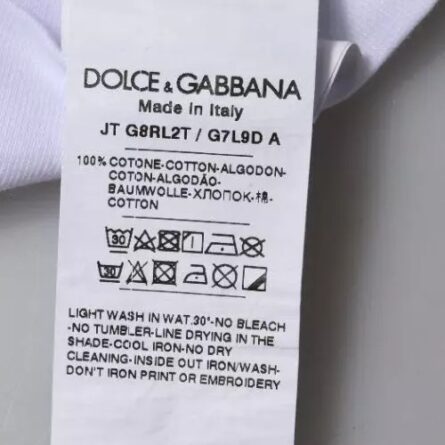 White Logo Print Cotton Crew Neck T-shirt - Image 5