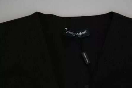 Black Lace Waistcoat Slim Vest Silk Top - Image 7