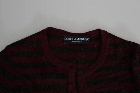 Black Red Striped Womens Cardigan Sweater - Image 6