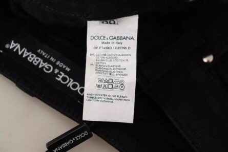 Black Cotton Stretch Skinny Denim Jeans - Image 7