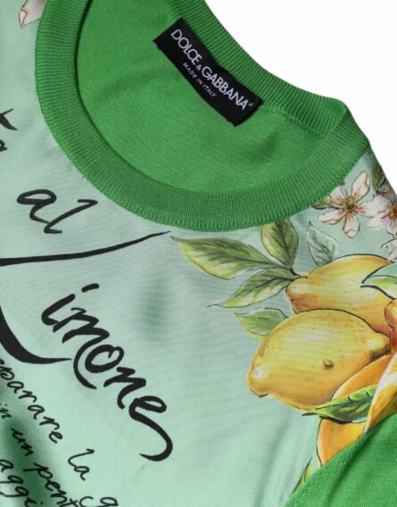 Green Silk Granita Al Limone Long Sleeves Sweater - Image 8
