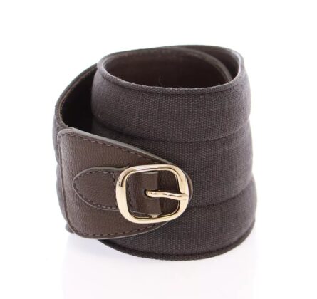 Brown D&G Leather Linnen Logo Belt - Image 2