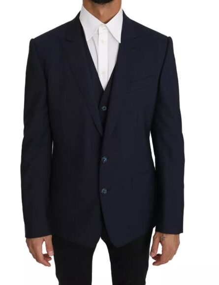 Blue Wool MARTINI Blazer Vest 2 Piece - Image 7