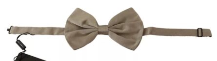 Silver Gray 100% Silk Adjustable Neck Bow Tie - Image 2