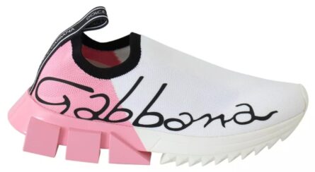 Pink White Logo Sorrento Sneakers Shoes - Image 4