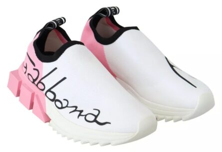 Pink White Logo Sorrento Sneakers Shoes - Image 5