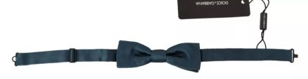 Blue 100% Silk Adjustable Neck Bow Tie Mens - Image 2