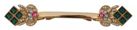Gold Plated 925 Sterling Silver Crystal Collar Stop Brooch - Image 5