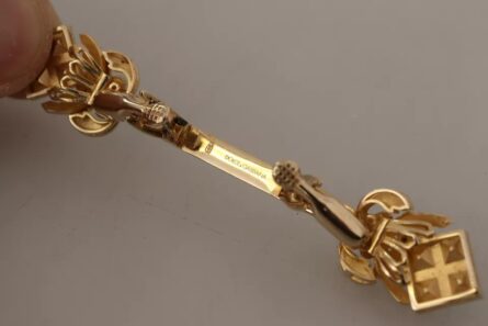 Gold Plated 925 Sterling Silver Crystal Collar Stop Brooch - Image 6