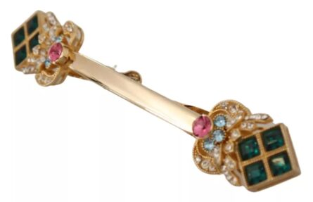 Gold Plated 925 Sterling Silver Crystal Collar Stop Brooch - Image 8
