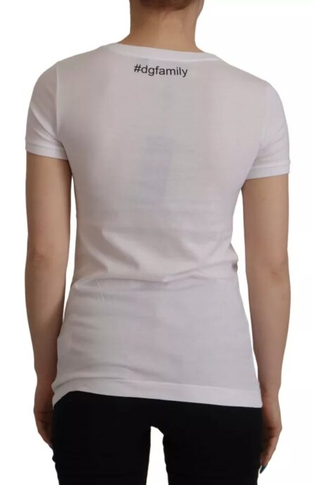White #DGFamily Patch Top Cotton T-shirt - Image 4