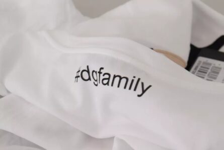 White #DGFamily Patch Top Cotton T-shirt - Image 5