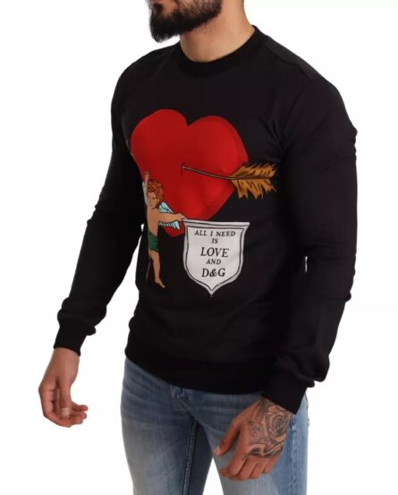 Black Cupid Print Hoodie Sweatshirt Sweater - Image 5