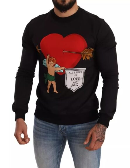 Black Cupid Print Hoodie Sweatshirt Sweater - Image 6