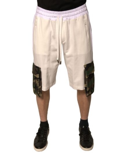 Beige Cotton Men Casual Cargo Bermuda Shorts - Image 2