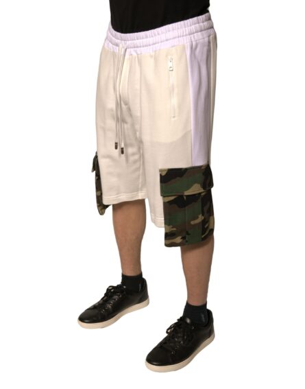 Beige Cotton Men Casual Cargo Bermuda Shorts - Image 3