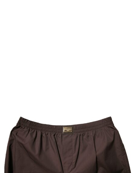 Brown Cotton Blend Men Mid Waist Shorts - Image 5