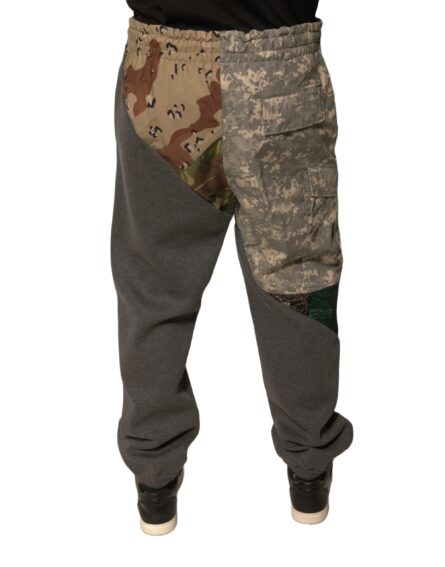 Multicolor Patchwork Cotton Jogger Sweatpants Pants - Image 4