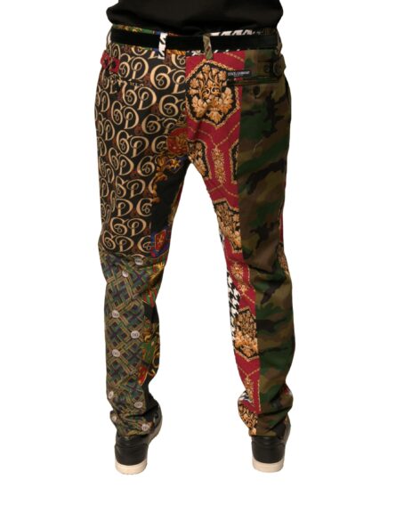 Multicolor Patchwork Men Dress Pants - Image 4