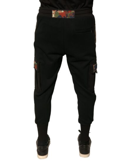 Black Cotton Jogger Cargo Sweatpants Pants - Image 4