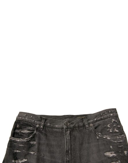 Gray Tattered Cotton Straight Men Denim Jeans - Image 5