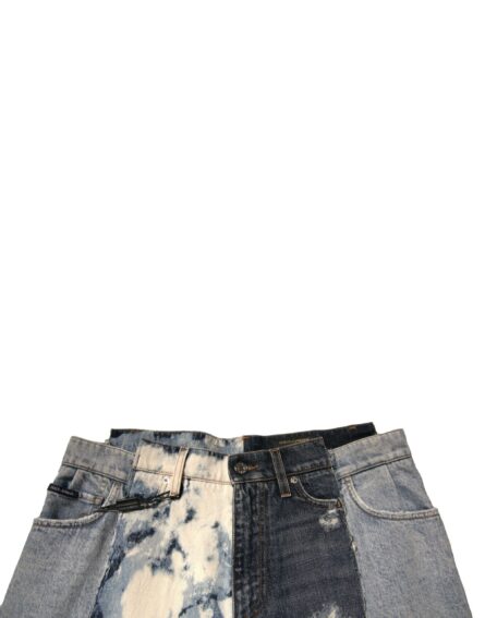 Multicolor Patchwork Cotton Straight Men Denim Jeans - Image 5