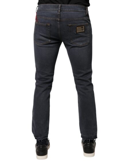 Dark Gray Cotton Skinny Denim Jeans - Image 4