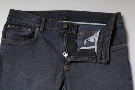Dark Gray Cotton Skinny Denim Jeans - Image 8