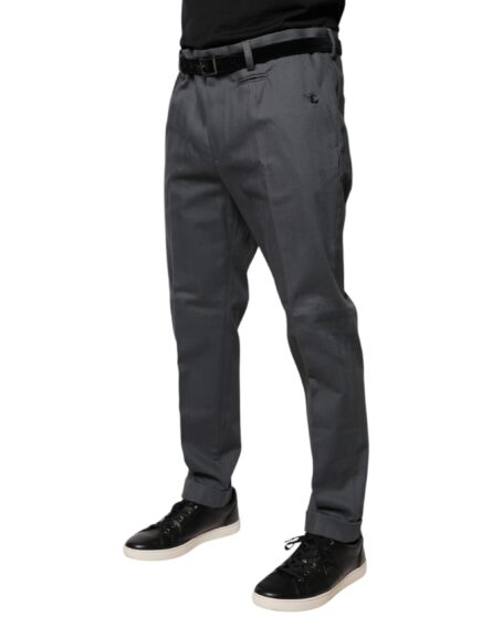Gray Tapered Formal Dress Pants - Image 3