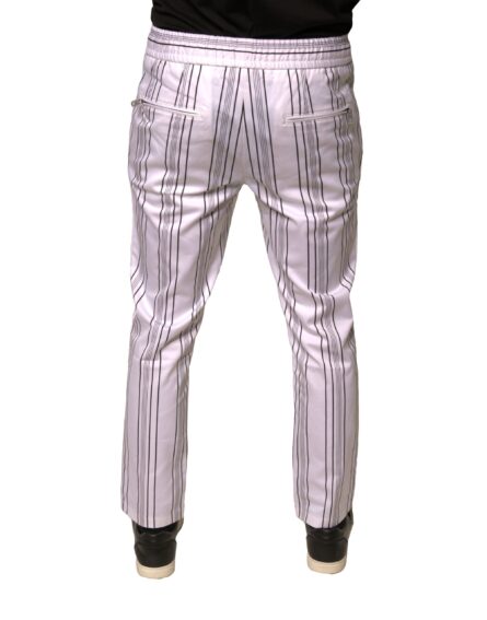 White Stripe Cotton Dress Skinny Pants - Image 4