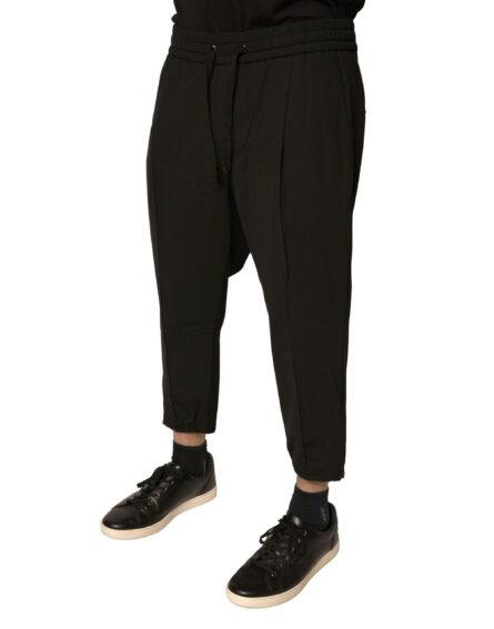 Black Wool Jogger Jogging Pants - Image 3
