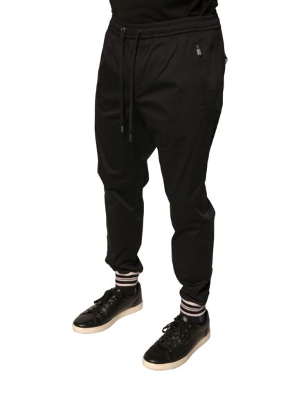 Black Cotton Stretch Jogger Sweatpants Pants - Image 3