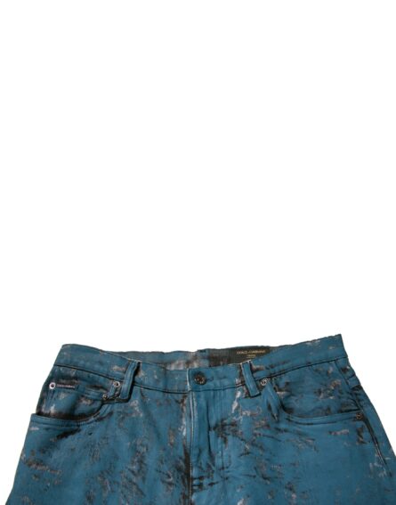 Blue Logo Cotton Stretch Skinny Denim Jeans - Image 5