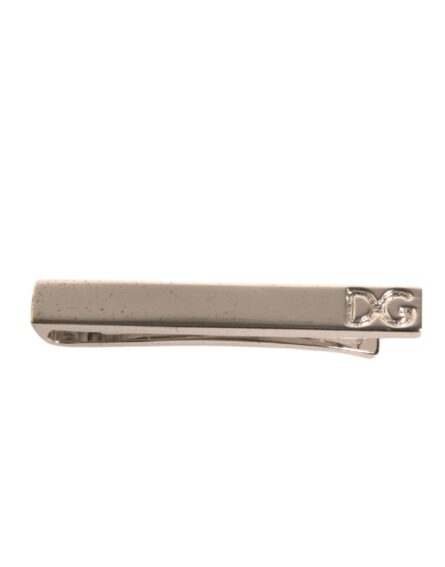 Silver Tone Brass Logo Branded Tie Clip Bar - Image 5