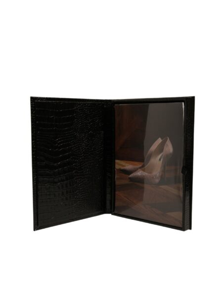Elegant Black Leather Logo Plaque Holder Catalogue Case - Image 5
