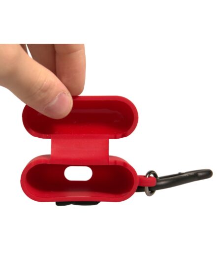 Red Silicone Rubber Logo Embossed Airpods Case - Image 8