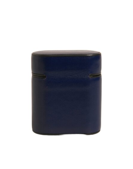 Blue Leather Logo Print Flip Holder Airpods Case - Image 4