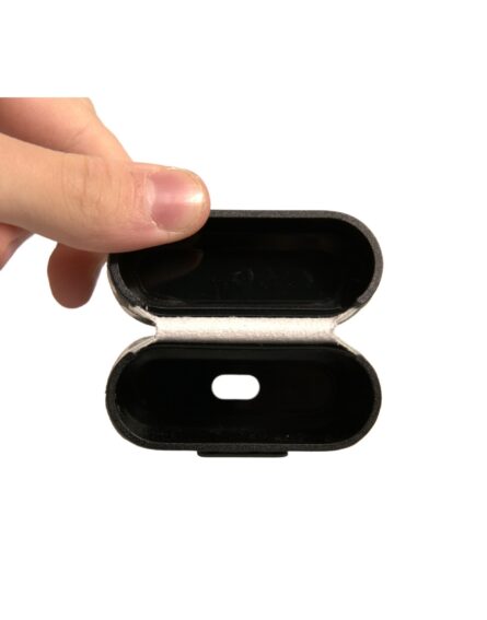 Black White Leather Scribble Embossed Logo Airpods Case - Image 6