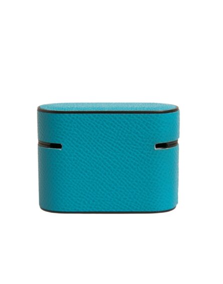 Green Leather Metal Logo Plaque Holder Airpods Case - Image 4