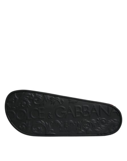Black Leather Slides Sandals Beachwear Shoes - Image 7