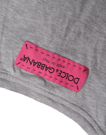 Gray Cotton L'Amore E'Bellezza Top T-shirt - Image 4