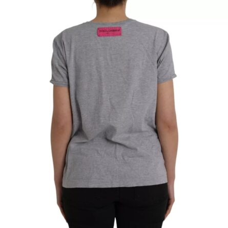 Gray Cotton L'Amore E'Bellezza Top T-shirt - Image 7