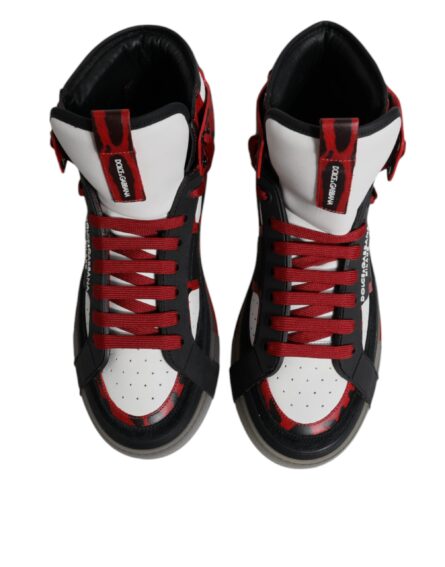 Multicolor Leather High Top Sneakers Shoes - Image 2