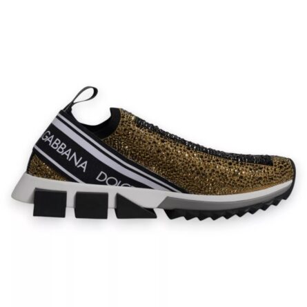 Gold Rhinestones Sorrento Sneakers Shoes - Image 7