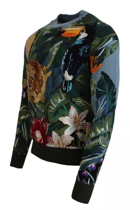 Jungle Wool Silk Pullover Logo Sweater - Image 4
