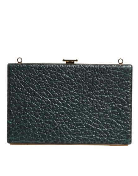 Black Leather Clutch Evening Crossbody Bag - Image 2